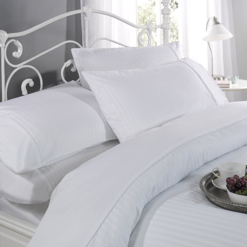 Symple Stuff White Hypoallergenic 100 Cotton 400 TC Duvet Cover Set